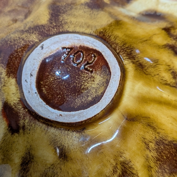 Vintage Marcia of California Yellow Sunflower Textured Pottery Bowl - Picture 4 of 12